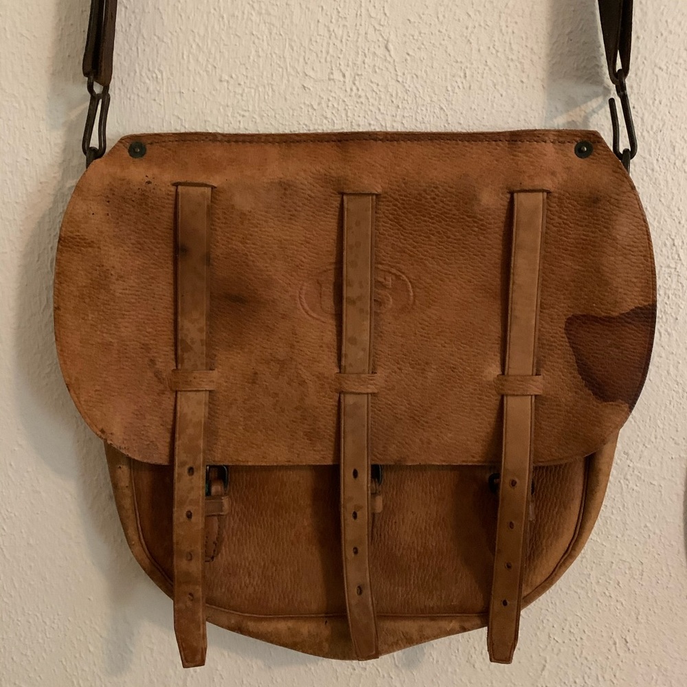 Vintage brown leather US Postal Service satchel